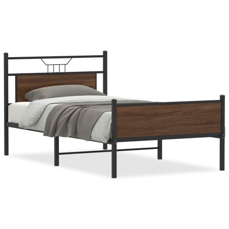 vidaXL Bettgestell ohne Matratze Braun Eiche 100x200 cm Holzwerkstoff