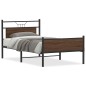 vidaXL Bettgestell ohne Matratze Braun Eiche 100x200 cm Holzwerkstoff vidaXL Bettgestell ohne Matratze Braun Eiche 100x200 cm Holzwerkstoff