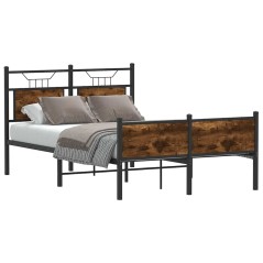 vidaXL Bettgestell ohne Matratze Räuchereiche 120x190 cm Holzwerkstoff