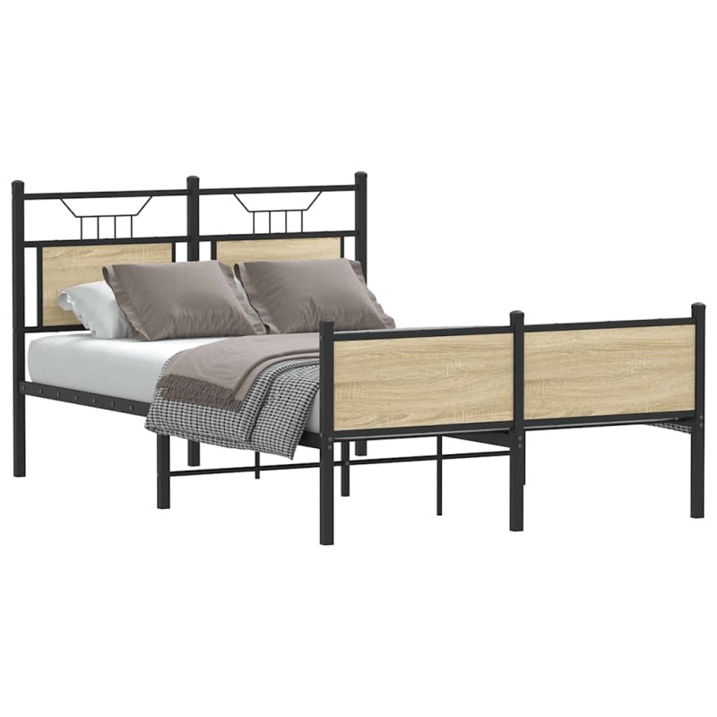 vidaXL Bettgestell ohne Matratze Sonoma-Eiche 120x190 cm Holzwerkstoff vidaXL Bettgestell ohne Matratze Sonoma-Eiche 120x190 cm Holzwerkstoff