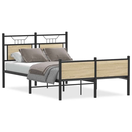 vidaXL Bettgestell ohne Matratze Sonoma-Eiche 120x190 cm Holzwerkstoff