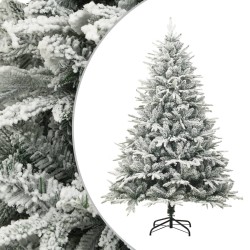 Künstlicher Weihnachtsbaum Schnee LEDs & Kugeln 240 cm PVC & PE
