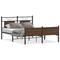 vidaXL Bettgestell ohne Matratze Braun Eiche 140x190 cm Holzwerkstoff