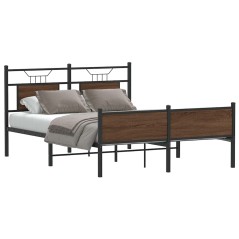vidaXL Bettgestell ohne Matratze Braun Eiche 150x200 cm Holzwerkstoff