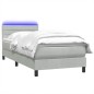 vidaXL Boxspringbett mit Matratze Hellgrau 90x210 cm Samt vidaXL Boxspringbett mit Matratze Hellgrau 90x210 cm Samt