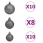 Künstlicher Weihnachtsbaum Schnee LEDs & Kugeln 240 cm PVC & PE Künstlicher Weihnachtsbaum Schnee LEDs & Kugeln 240 cm PVC & PE