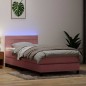vidaXL Boxspringbett mit Matratze Rosa 100x220 cm Samt vidaXL Boxspringbett mit Matratze Rosa 100x220 cm Samt