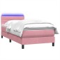 vidaXL Boxspringbett mit Matratze Rosa 100x220 cm Samt vidaXL Boxspringbett mit Matratze Rosa 100x220 cm Samt