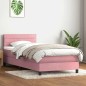 vidaXL Boxspringbett mit Matratze Rosa 100x220 cm Samt vidaXL Boxspringbett mit Matratze Rosa 100x220 cm Samt