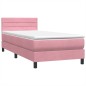vidaXL Boxspringbett mit Matratze Rosa 100x220 cm Samt vidaXL Boxspringbett mit Matratze Rosa 100x220 cm Samt