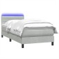 vidaXL Boxspringbett mit Matratze Hellgrau 90x220 cm Samt vidaXL Boxspringbett mit Matratze Hellgrau 90x220 cm Samt