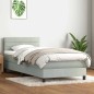 vidaXL Boxspringbett mit Matratze Hellgrau 90x220 cm Samt vidaXL Boxspringbett mit Matratze Hellgrau 90x220 cm Samt