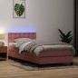 vidaXL Boxspringbett mit Matratze Rosa 80x210 cm Samt vidaXL Boxspringbett mit Matratze Rosa 80x210 cm Samt