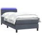 vidaXL Boxspringbett mit Matratze Dunkelgrau 80x220 cm Samt vidaXL Boxspringbett mit Matratze Dunkelgrau 80x220 cm Samt