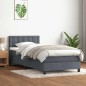 vidaXL Boxspringbett mit Matratze Dunkelgrau 80x220 cm Samt vidaXL Boxspringbett mit Matratze Dunkelgrau 80x220 cm Samt