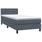 vidaXL Boxspringbett mit Matratze Dunkelgrau 80x220 cm Samt vidaXL Boxspringbett mit Matratze Dunkelgrau 80x220 cm Samt