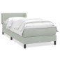 vidaXL Boxspringbett mit Matratze Hellgrau 80x220 cm Samt vidaXL Boxspringbett mit Matratze Hellgrau 80x220 cm Samt