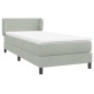 vidaXL Boxspringbett mit Matratze Hellgrau 80x220 cm Samt vidaXL Boxspringbett mit Matratze Hellgrau 80x220 cm Samt