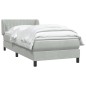 vidaXL Boxspringbett mit Matratze Hellgrau 80x210 cm Samt vidaXL Boxspringbett mit Matratze Hellgrau 80x210 cm Samt