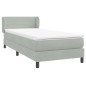 vidaXL Boxspringbett mit Matratze Hellgrau 80x210 cm Samt vidaXL Boxspringbett mit Matratze Hellgrau 80x210 cm Samt