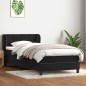 vidaXL Boxspringbett mit Matratze Schwarz 80x220 cm Samt vidaXL Boxspringbett mit Matratze Schwarz 80x220 cm Samt