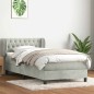 vidaXL Boxspringbett mit Matratze Hellgrau 90x220 cm Samt vidaXL Boxspringbett mit Matratze Hellgrau 90x220 cm Samt