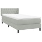 vidaXL Boxspringbett mit Matratze Hellgrau 90x220 cm Samt vidaXL Boxspringbett mit Matratze Hellgrau 90x220 cm Samt