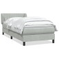 vidaXL Boxspringbett mit Matratze Hellgrau 80x220 cm Samt vidaXL Boxspringbett mit Matratze Hellgrau 80x220 cm Samt