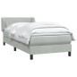 vidaXL Boxspringbett mit Matratze Hellgrau 80x220 cm Samt vidaXL Boxspringbett mit Matratze Hellgrau 80x220 cm Samt