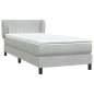 vidaXL Boxspringbett mit Matratze Hellgrau 80x220 cm Samt vidaXL Boxspringbett mit Matratze Hellgrau 80x220 cm Samt