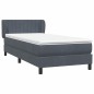 vidaXL Boxspringbett mit Matratze Dunkelgrau 90x220 cm Samt vidaXL Boxspringbett mit Matratze Dunkelgrau 90x220 cm Samt