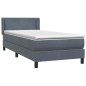 vidaXL Boxspringbett mit Matratze Dunkelgrau 80x220 cm Samt vidaXL Boxspringbett mit Matratze Dunkelgrau 80x220 cm Samt