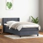 vidaXL Boxspringbett mit Matratze Dunkelgrau 80x220 cm Samt vidaXL Boxspringbett mit Matratze Dunkelgrau 80x220 cm Samt