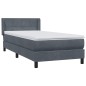 vidaXL Boxspringbett mit Matratze Dunkelgrau 80x220 cm Samt vidaXL Boxspringbett mit Matratze Dunkelgrau 80x220 cm Samt