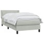vidaXL Boxspringbett mit Matratze Hellgrau 90x220 cm Samt vidaXL Boxspringbett mit Matratze Hellgrau 90x220 cm Samt