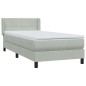 vidaXL Boxspringbett mit Matratze Hellgrau 90x220 cm Samt vidaXL Boxspringbett mit Matratze Hellgrau 90x220 cm Samt