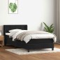 vidaXL Boxspringbett mit Matratze Schwarz 90x220 cm Samt vidaXL Boxspringbett mit Matratze Schwarz 90x220 cm Samt