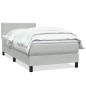 vidaXL Boxspringbett mit Matratze Hellgrau 90x210 cm Samt vidaXL Boxspringbett mit Matratze Hellgrau 90x210 cm Samt