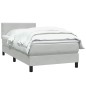 vidaXL Boxspringbett mit Matratze Hellgrau 90x210 cm Samt vidaXL Boxspringbett mit Matratze Hellgrau 90x210 cm Samt