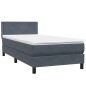 vidaXL Boxspringbett mit Matratze Dunkelgrau 80x220 cm Samt vidaXL Boxspringbett mit Matratze Dunkelgrau 80x220 cm Samt