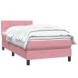 vidaXL Boxspringbett mit Matratze Rosa 80x210 cm Samt vidaXL Boxspringbett mit Matratze Rosa 80x210 cm Samt