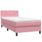 vidaXL Boxspringbett mit Matratze Rosa 80x210 cm Samt vidaXL Boxspringbett mit Matratze Rosa 80x210 cm Samt
