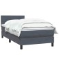 vidaXL Boxspringbett mit Matratze Dunkelgrau 90x220 cm Samt vidaXL Boxspringbett mit Matratze Dunkelgrau 90x220 cm Samt
