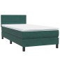 vidaXL Boxspringbett mit Matratze Dunkelgrün 90x220 cm Samt vidaXL Boxspringbett mit Matratze Dunkelgrün 90x220 cm Samt