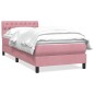 vidaXL Boxspringbett mit Matratze Rosa 100x220 cm Samt vidaXL Boxspringbett mit Matratze Rosa 100x220 cm Samt