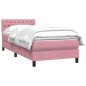 vidaXL Boxspringbett mit Matratze Rosa 100x220 cm Samt vidaXL Boxspringbett mit Matratze Rosa 100x220 cm Samt