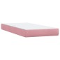 vidaXL Boxspringbett mit Matratze Rosa 100x220 cm Samt vidaXL Boxspringbett mit Matratze Rosa 100x220 cm Samt