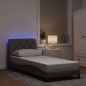 vidaXL Bettgestell mit LED ohne Matratze Taupe 90x190 cm Stoff vidaXL Bettgestell mit LED ohne Matratze Taupe 90x190 cm Stoff