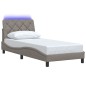 vidaXL Bettgestell mit LED ohne Matratze Taupe 90x190 cm Stoff vidaXL Bettgestell mit LED ohne Matratze Taupe 90x190 cm Stoff