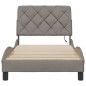 vidaXL Bettgestell mit LED ohne Matratze Taupe 90x190 cm Stoff vidaXL Bettgestell mit LED ohne Matratze Taupe 90x190 cm Stoff